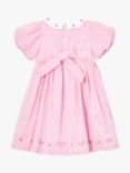 JoJo Maman Bébé Baby Floral Stripe Smock Dress, Pink