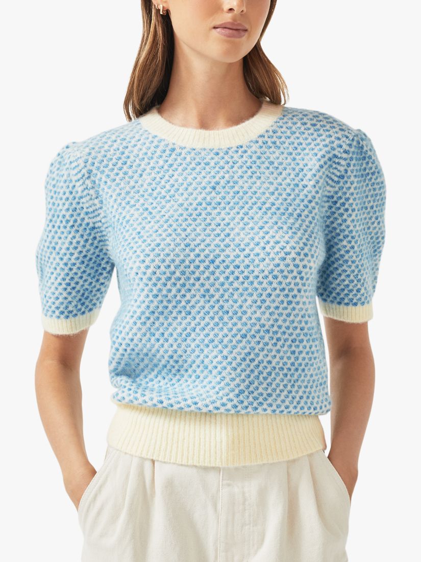 Buy Radley Sloane Street Short Sleeve Wool Blend Jumper, Blue Online at johnlewis.com