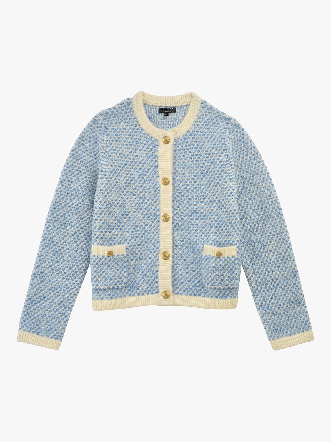 Radley Sloane Street Knitted Jacket, Blue at John Lewis & Partners