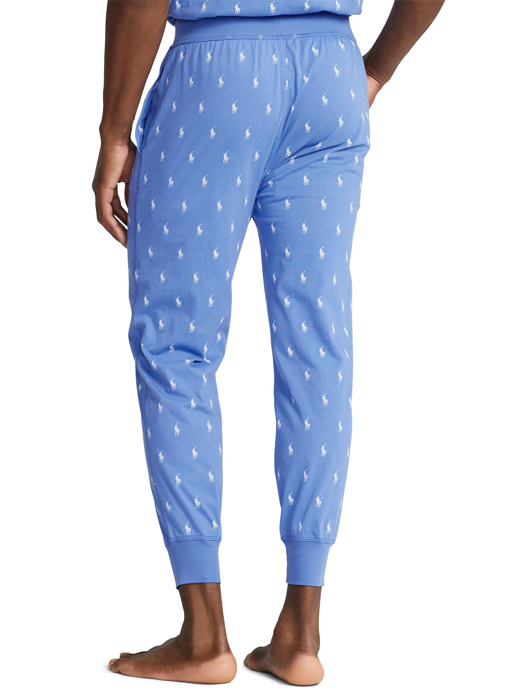 Buy Ralph Lauren Allover Pony Cotton Jersey Lounge Joggers, Blue/White Online at johnlewis.com