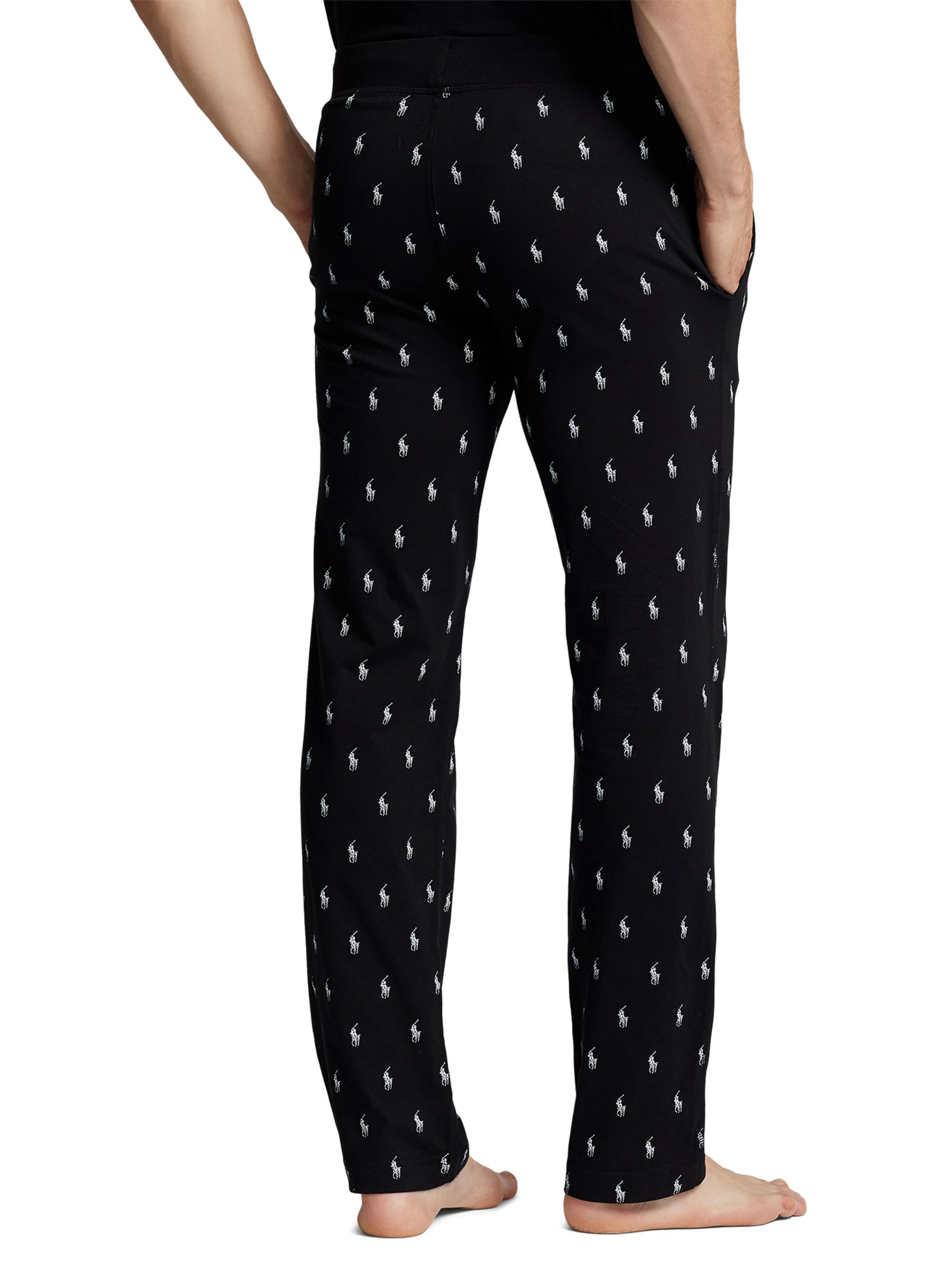 Ralph Lauren Signature Pony Jersey Lounge Pants, Black/White, XL