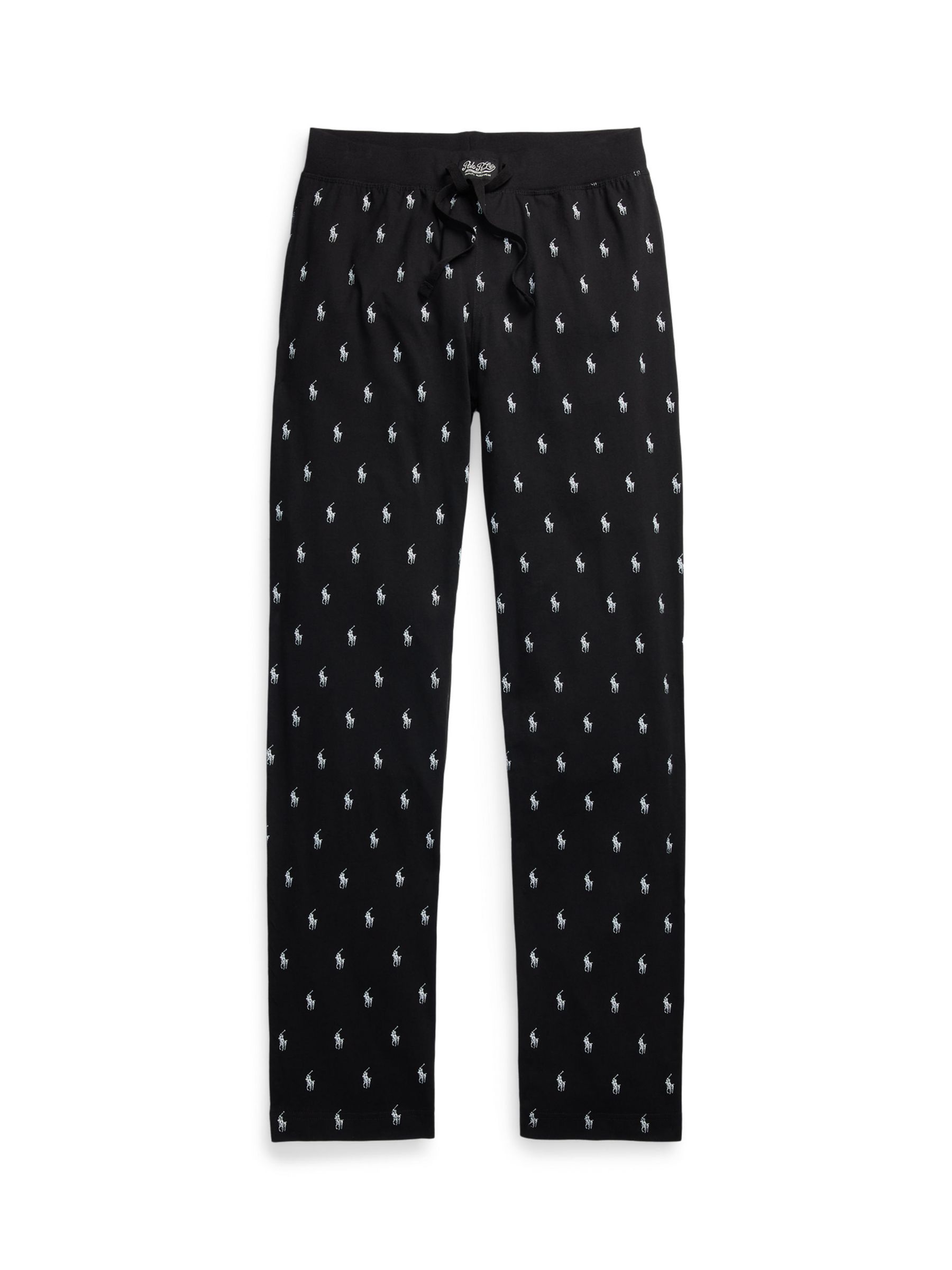 Ralph Lauren Signature Pony Jersey Lounge Pants, Black/White, XL