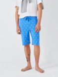 Ralph Lauren All-Over Pony Cotton Jersey Sleep Shorts, Blue/White