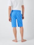 Ralph Lauren All-Over Pony Cotton Jersey Sleep Shorts, Blue/White