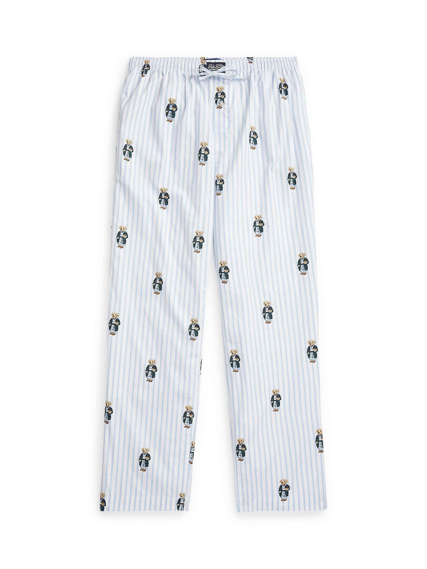 Buy Ralph Lauren Polo Bear Striped Cotton Lounge Pants, Blue/Multi Online at johnlewis.com
