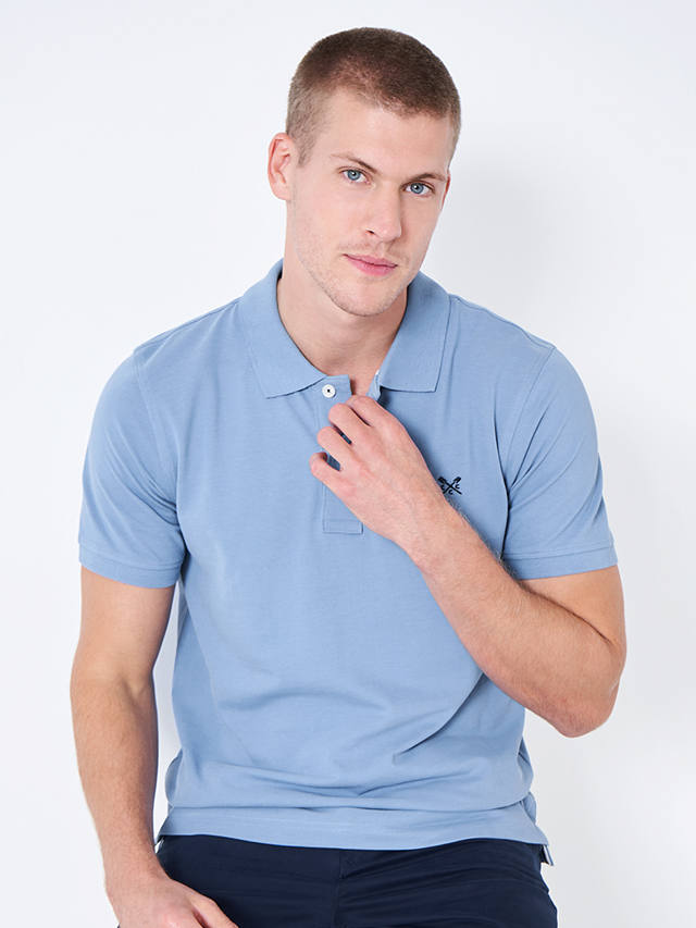 Crew Clothing Classic Pique Polo Shirt, Light Blue
