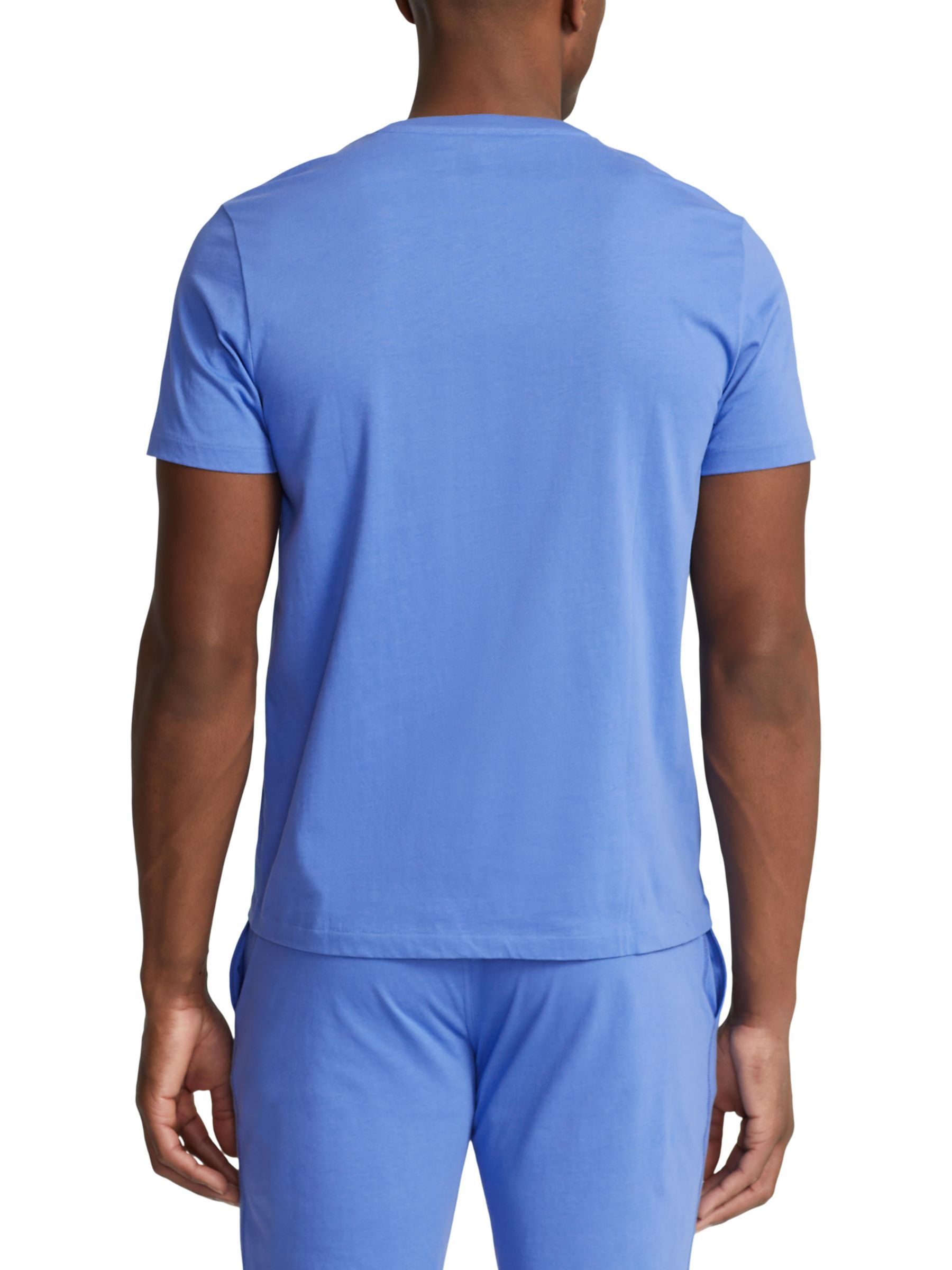 Ralph Lauren Logo Cotton Jersey Sleep Shirt, Blue/White, S