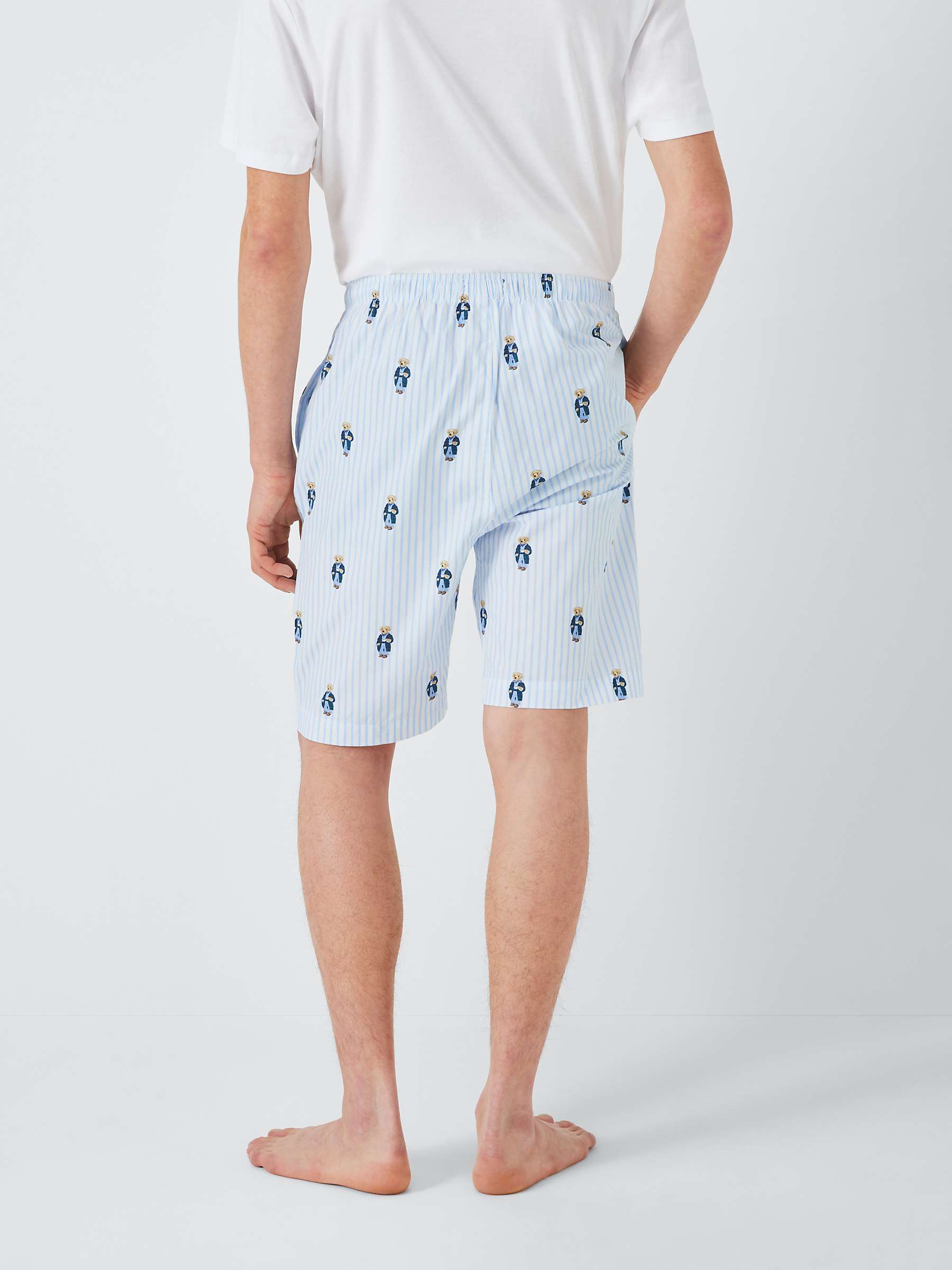 Buy Ralph Lauren Bear Woven Stripe Shorts, Blue/Multi Online at johnlewis.com