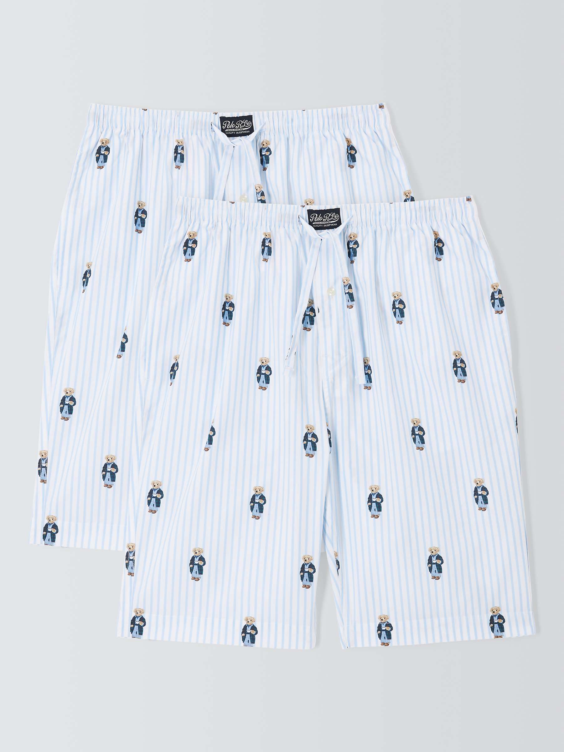 Buy Ralph Lauren Bear Woven Stripe Shorts, Blue/Multi Online at johnlewis.com
