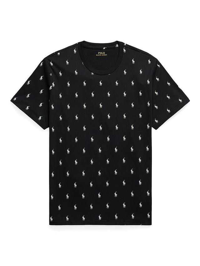 Ralph Lauren Allover Pony Cotton Jersey Sleep Shirt, Black/White
