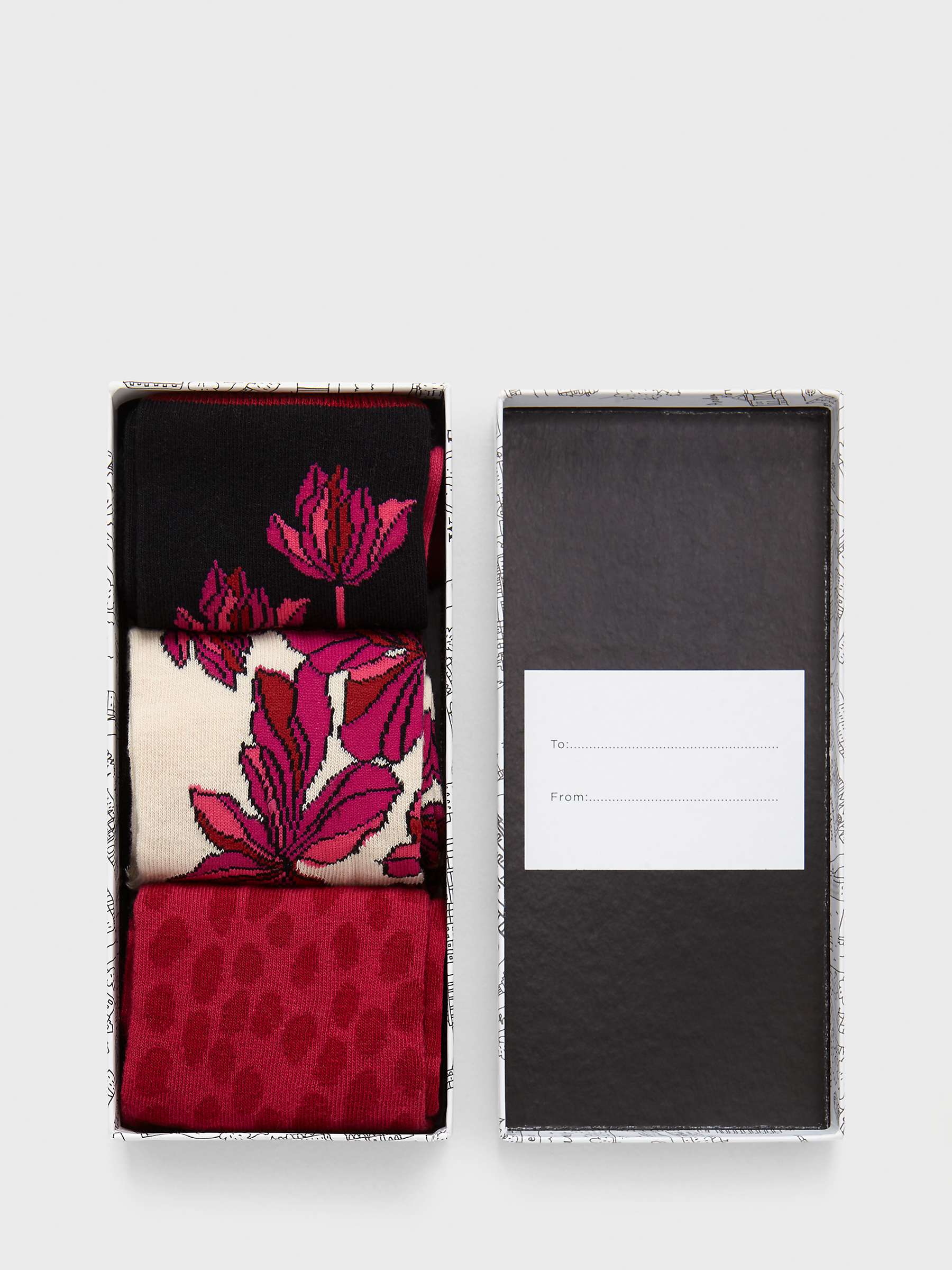 Buy Hobbs Cotton Blend Floral Sock Set, Pack Of 3, Pink Multi Online at johnlewis.com