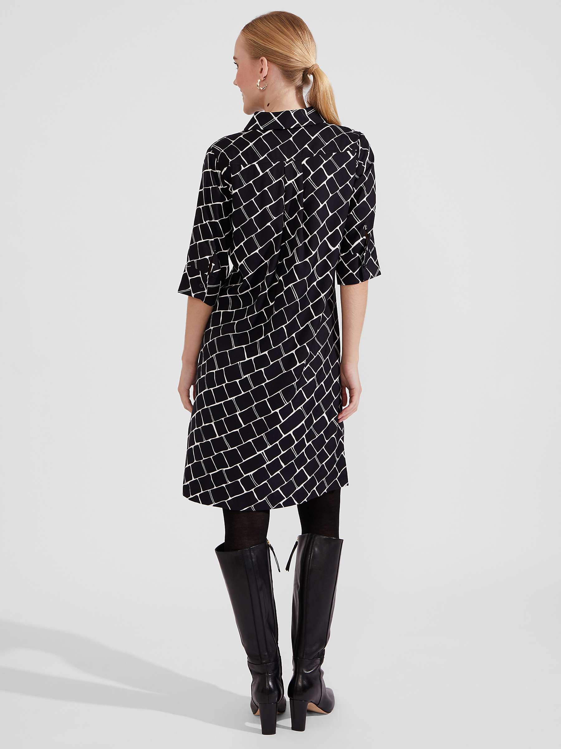 Buy Hobbs Marciella Dress, Black/White Online at johnlewis.com