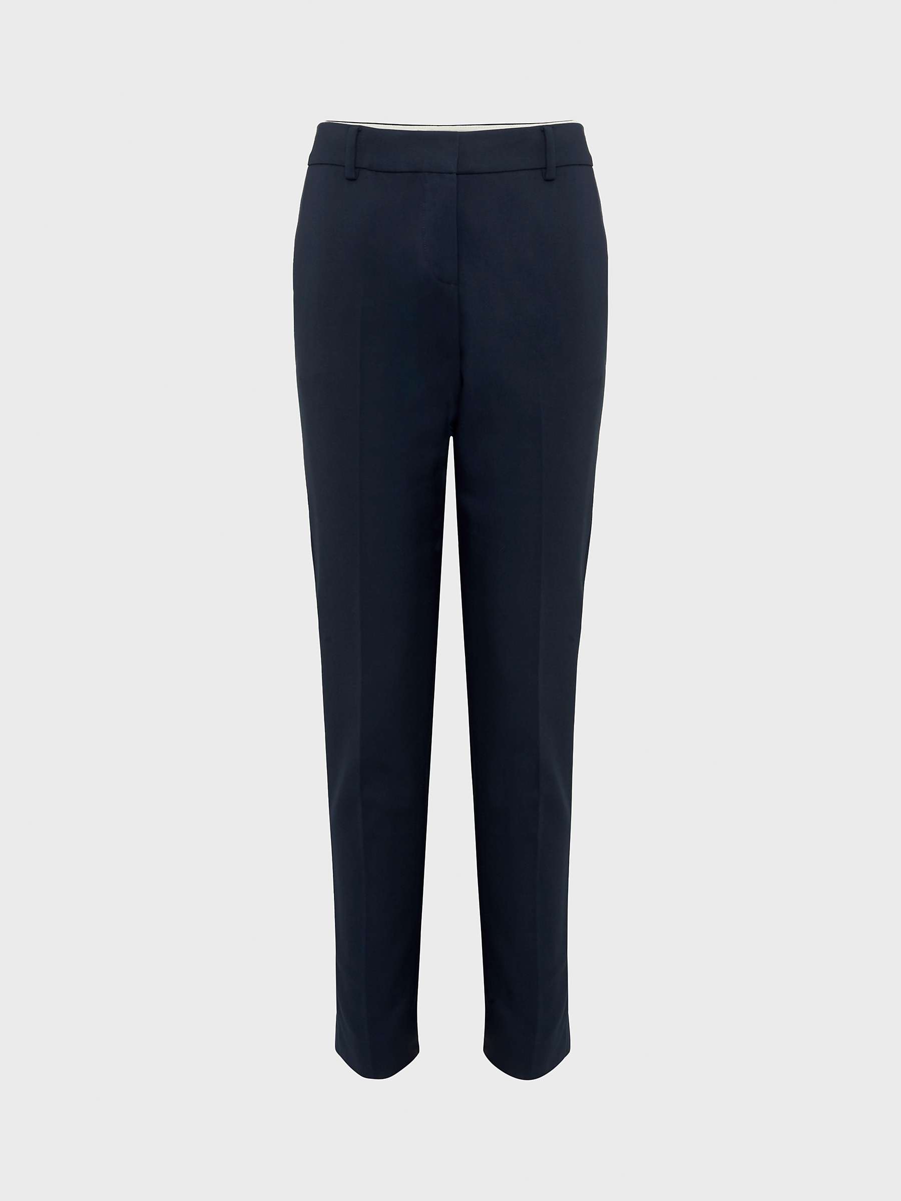 Buy Hobbs Petite Quin Cotton Blend Trousers, Navy Online at johnlewis.com