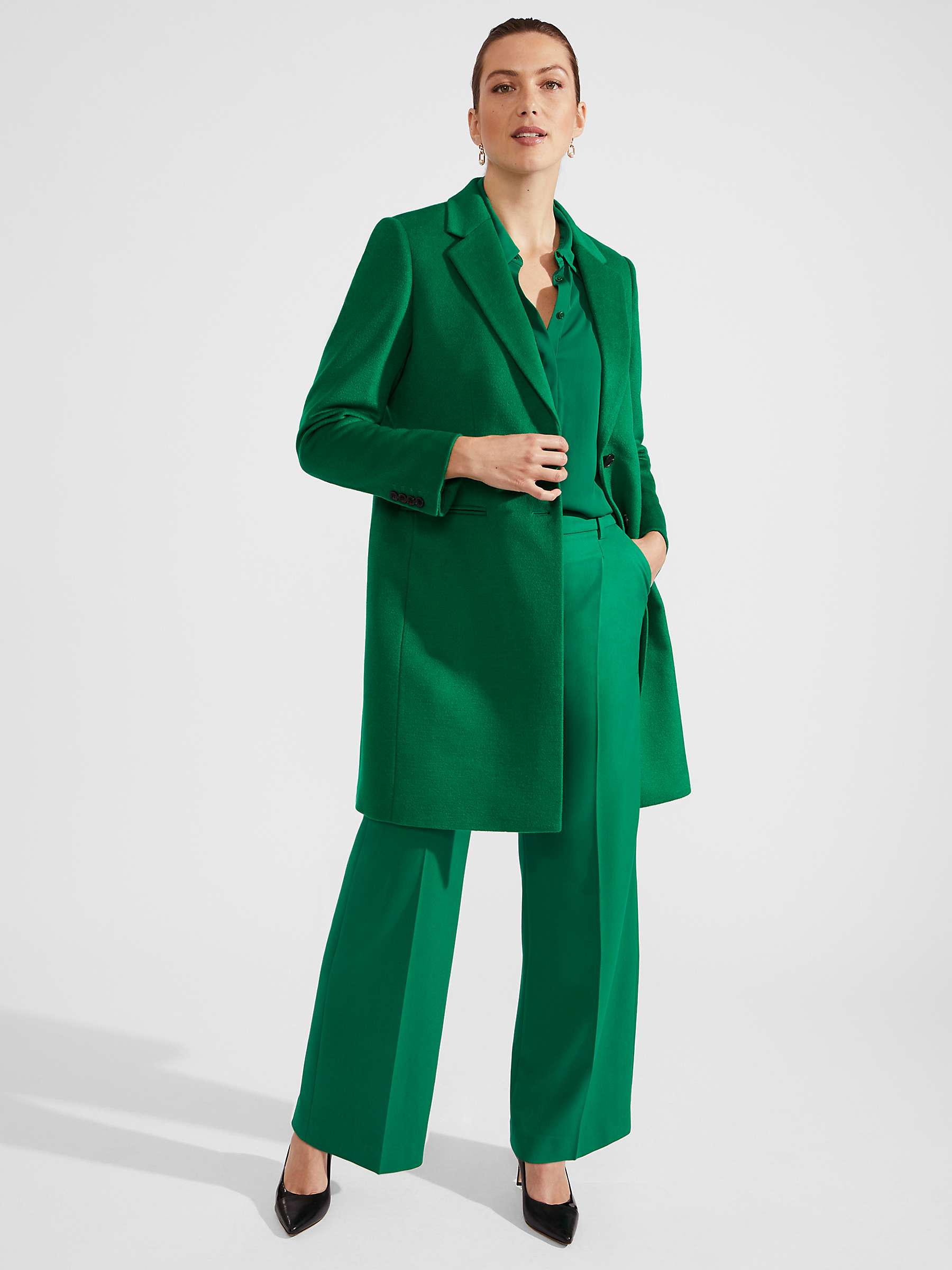 Buy Hobbs Petite Tilda Coat, Green Online at johnlewis.com