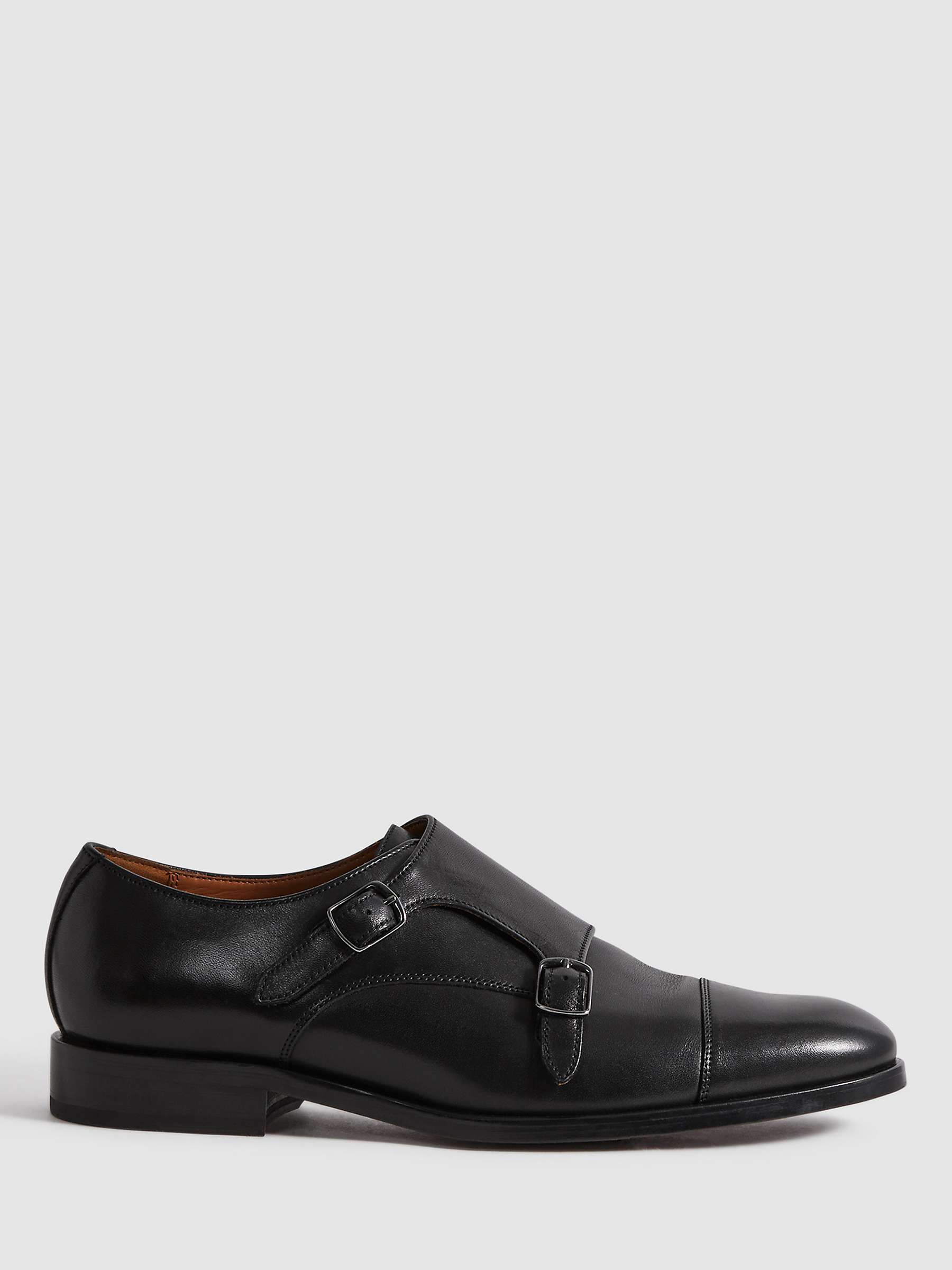 Buy Reiss Amalfi Monk Shoes, Black Online at johnlewis.com