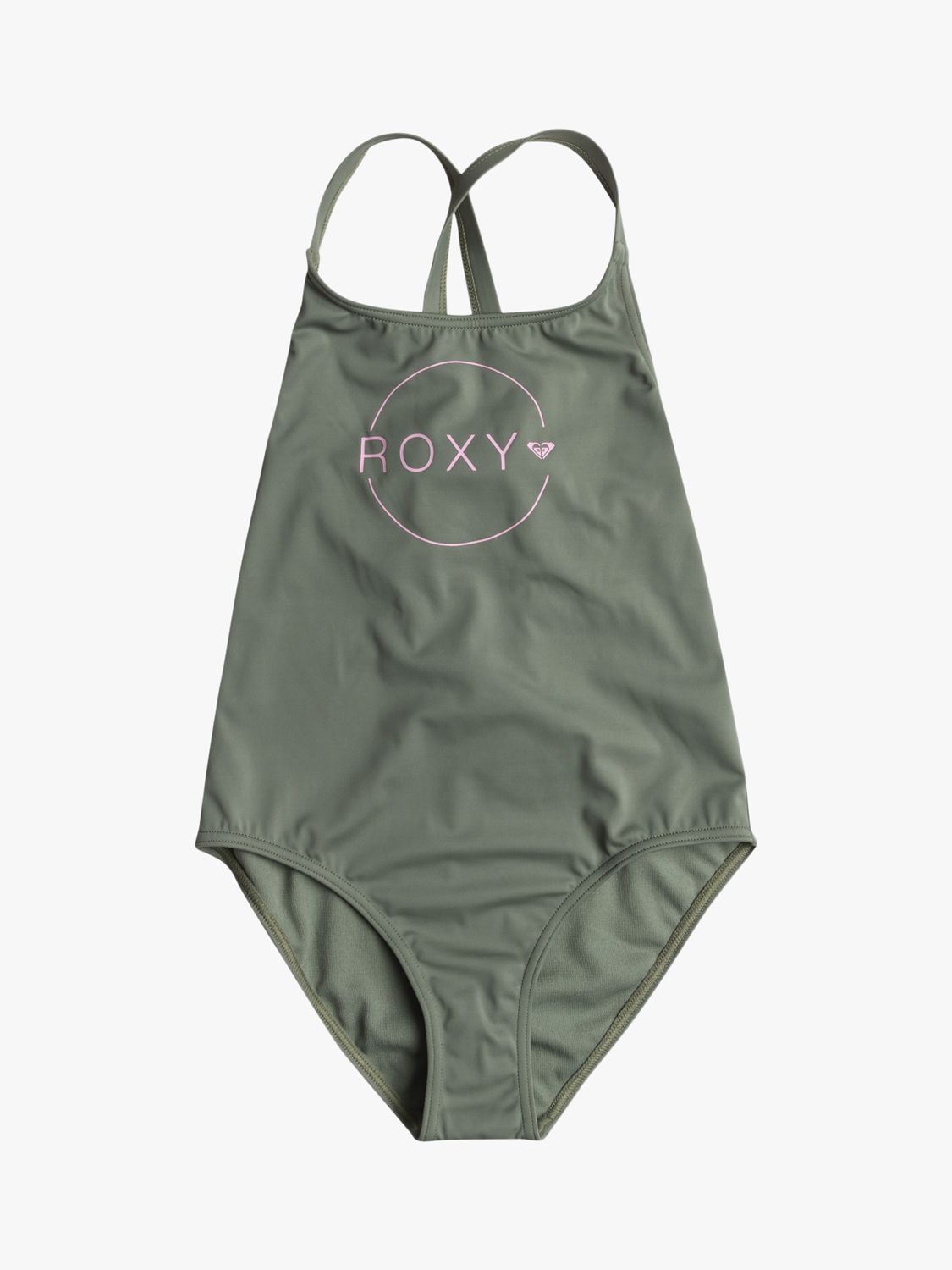 Roxy Kids' Basic Logo Swimsuit, Agave Green, 14 years
