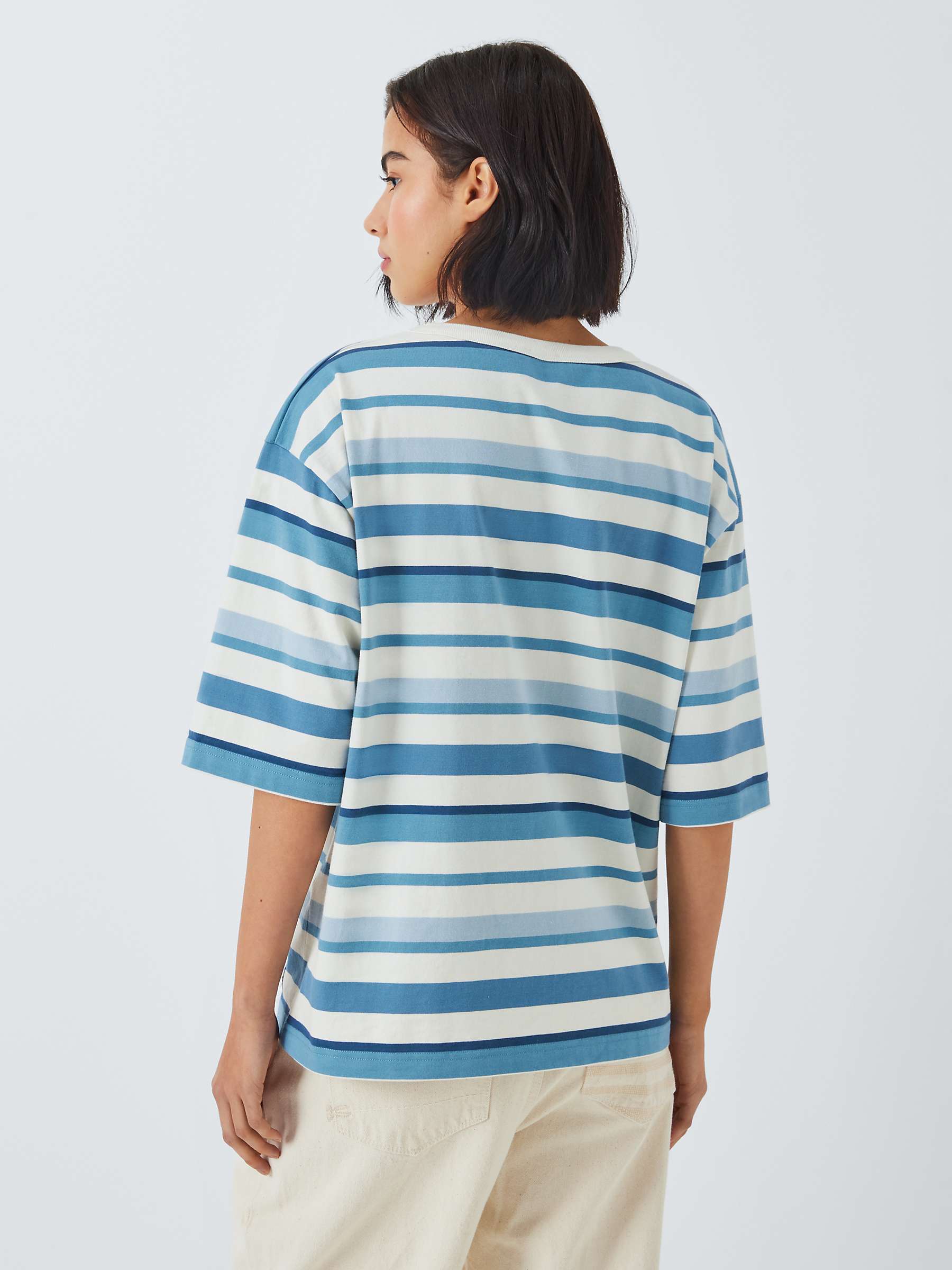 Buy Armor Lux x Denham Comfort Stripe Shirt, White/Blue Online at johnlewis.com
