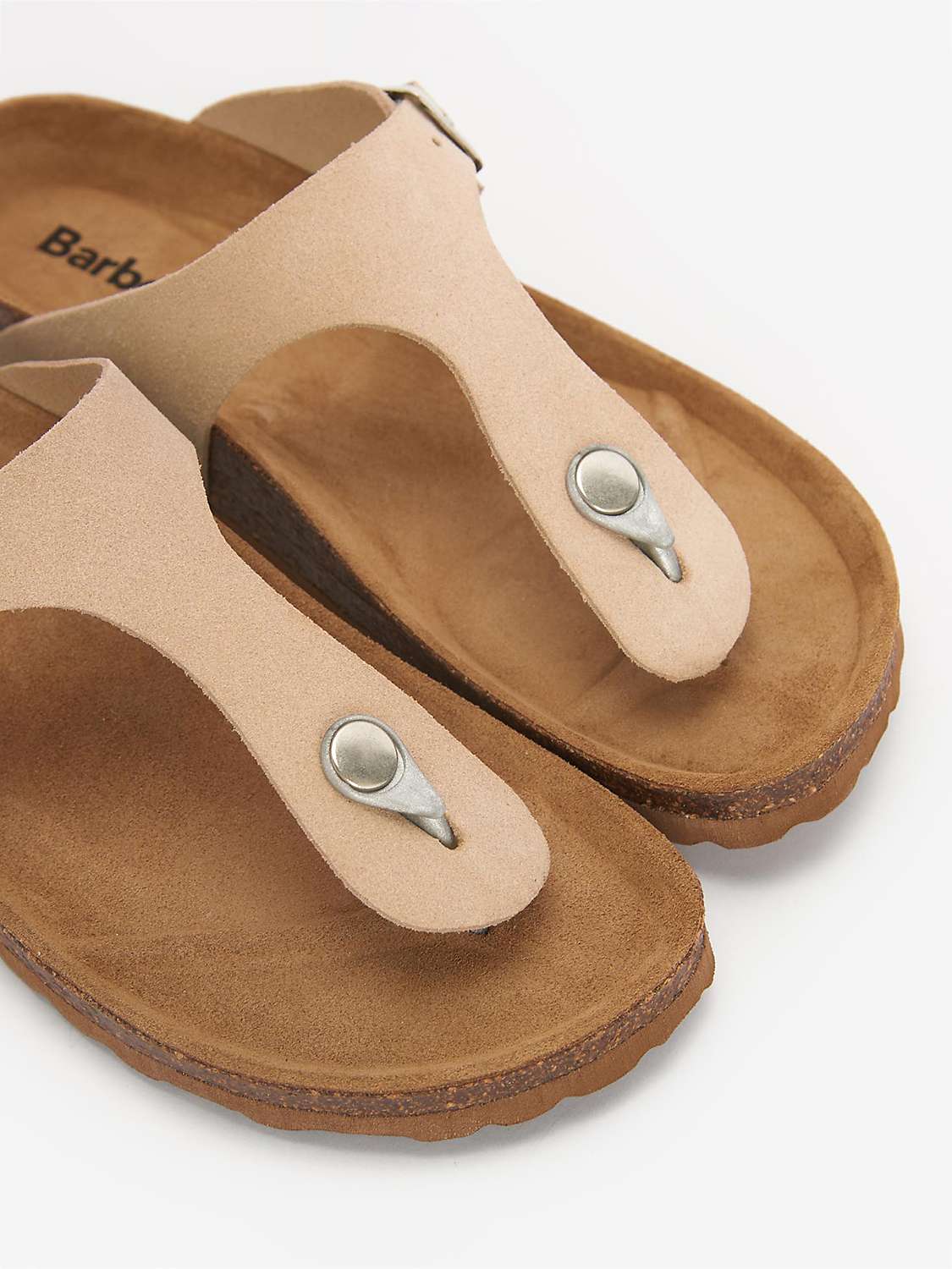 Buy Barbour Margate Suede Footbed Sandals, Parchment Online at johnlewis.com