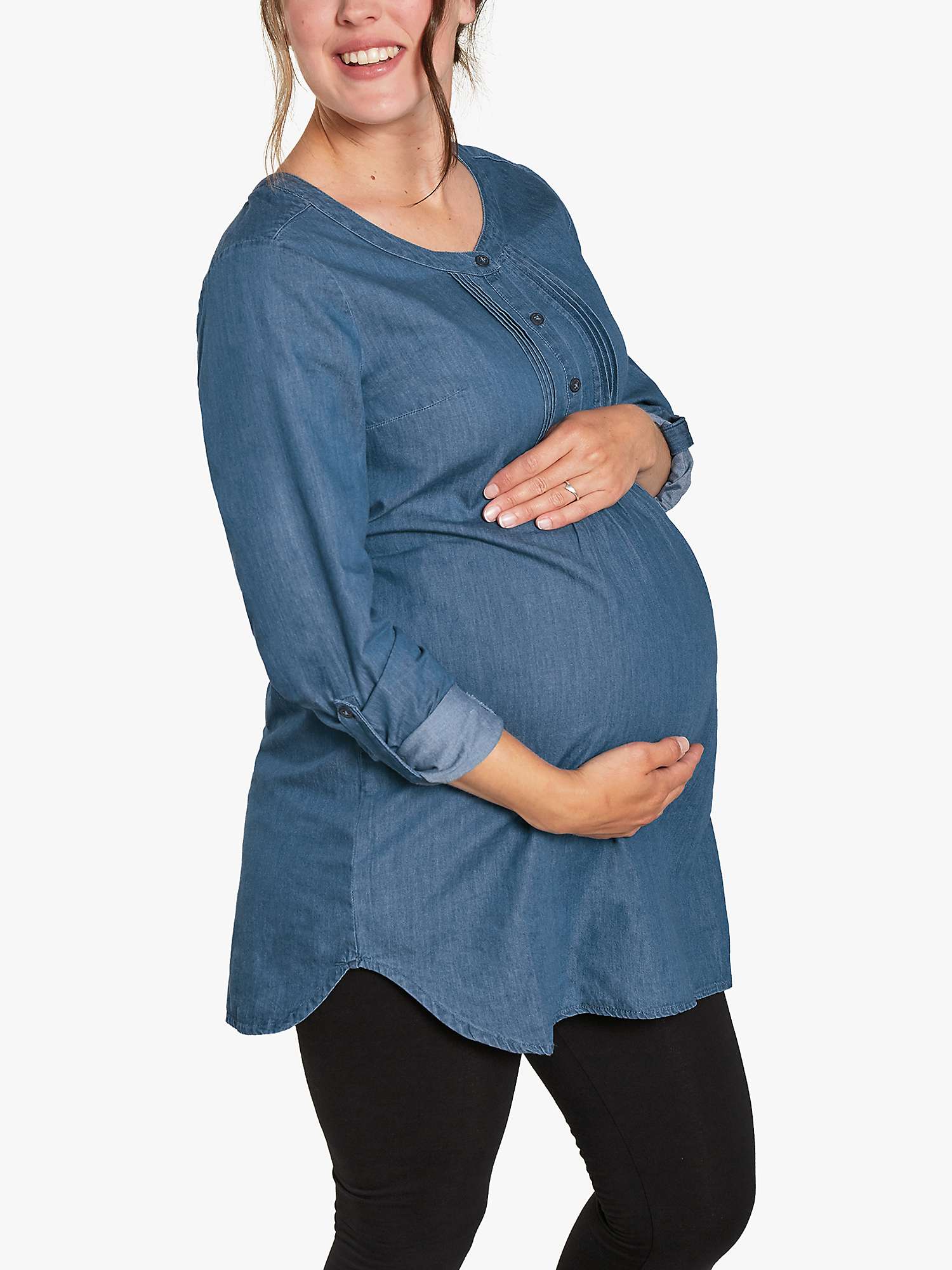 Buy Frugi Maternity Roisin Denim Tunic Top, Blue Online at johnlewis.com