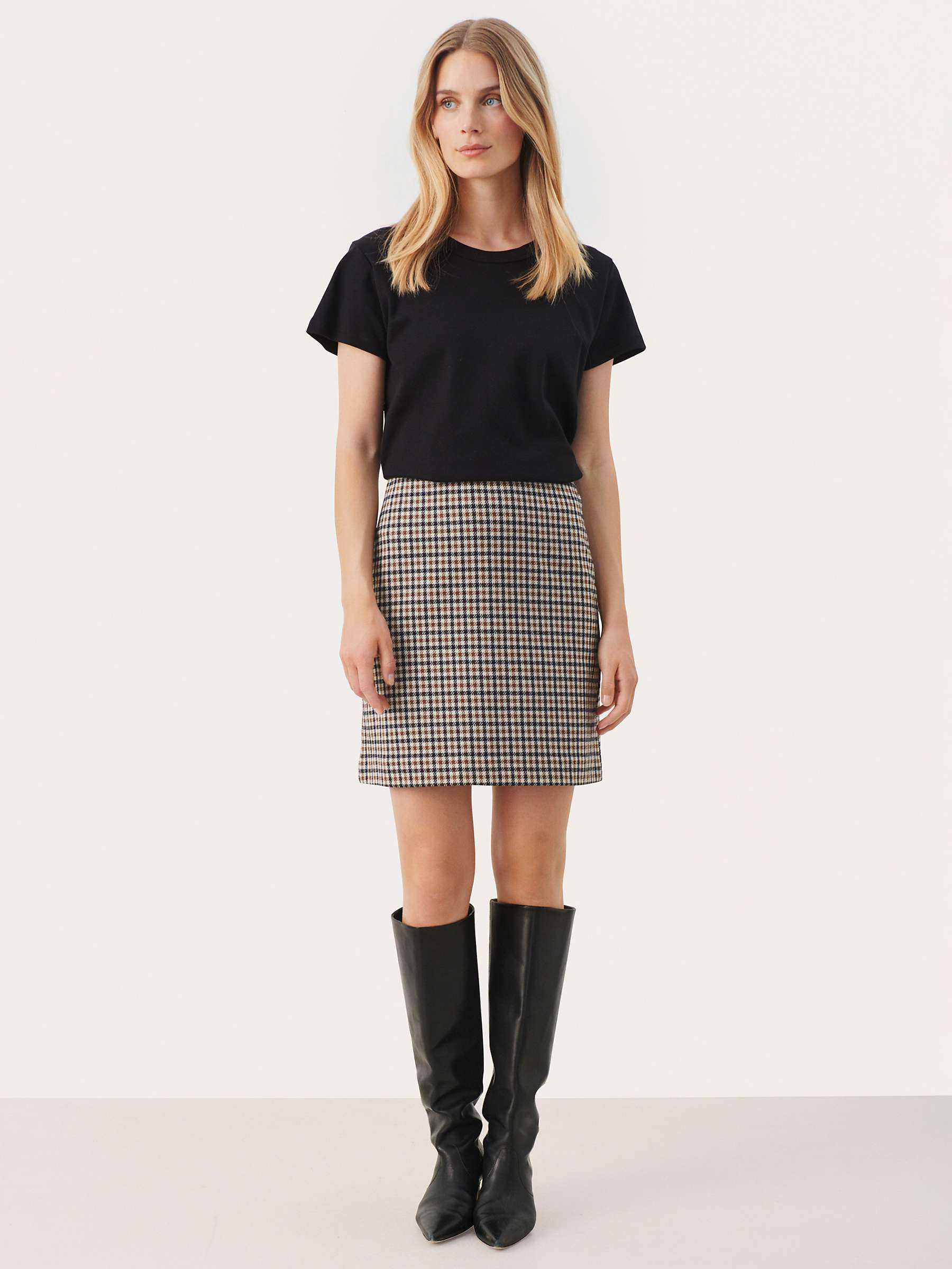 Buy Part Two Corinne Check Skirt, Brown Check Online at johnlewis.com
