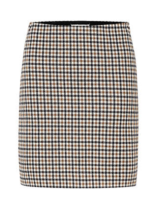 Part Two Corinne Check Skirt, Brown Check