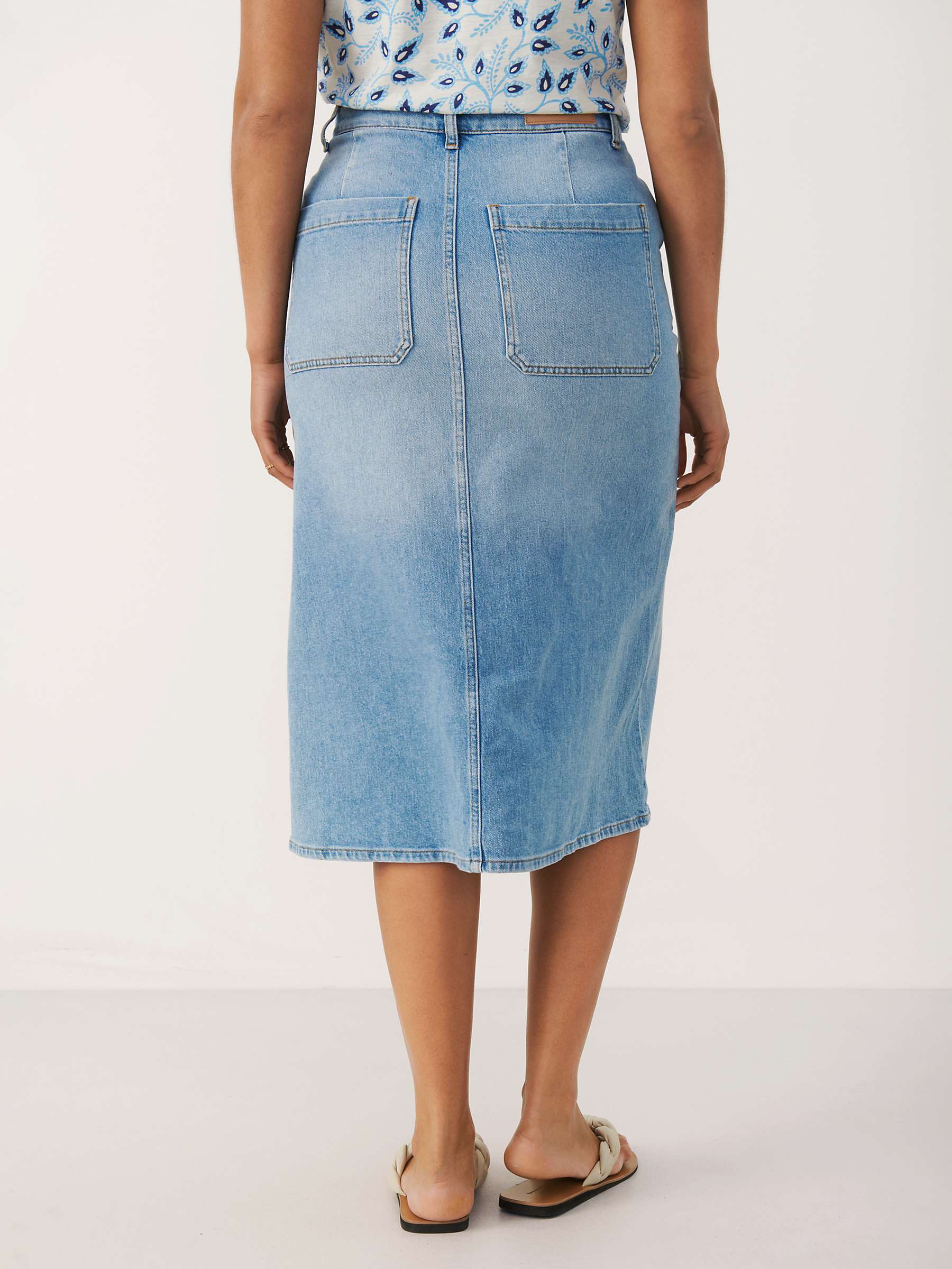 Buy Part Two Siya A-Shape Denim Skirt, Light Blue Denim Online at johnlewis.com