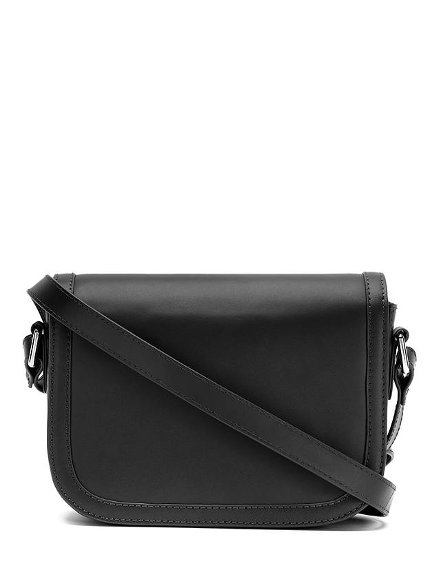 Mint Velvet Leather Boxy Crossbody Bag, Black at John Lewis & Partners