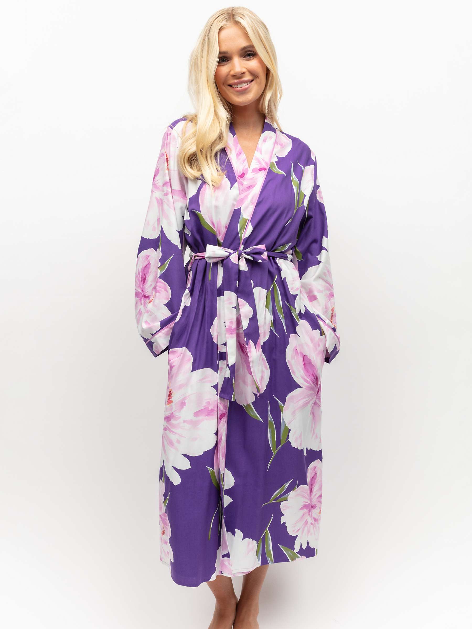 Buy Cyberjammies Valentina Floral Dressing Gown, Purple Online at johnlewis.com
