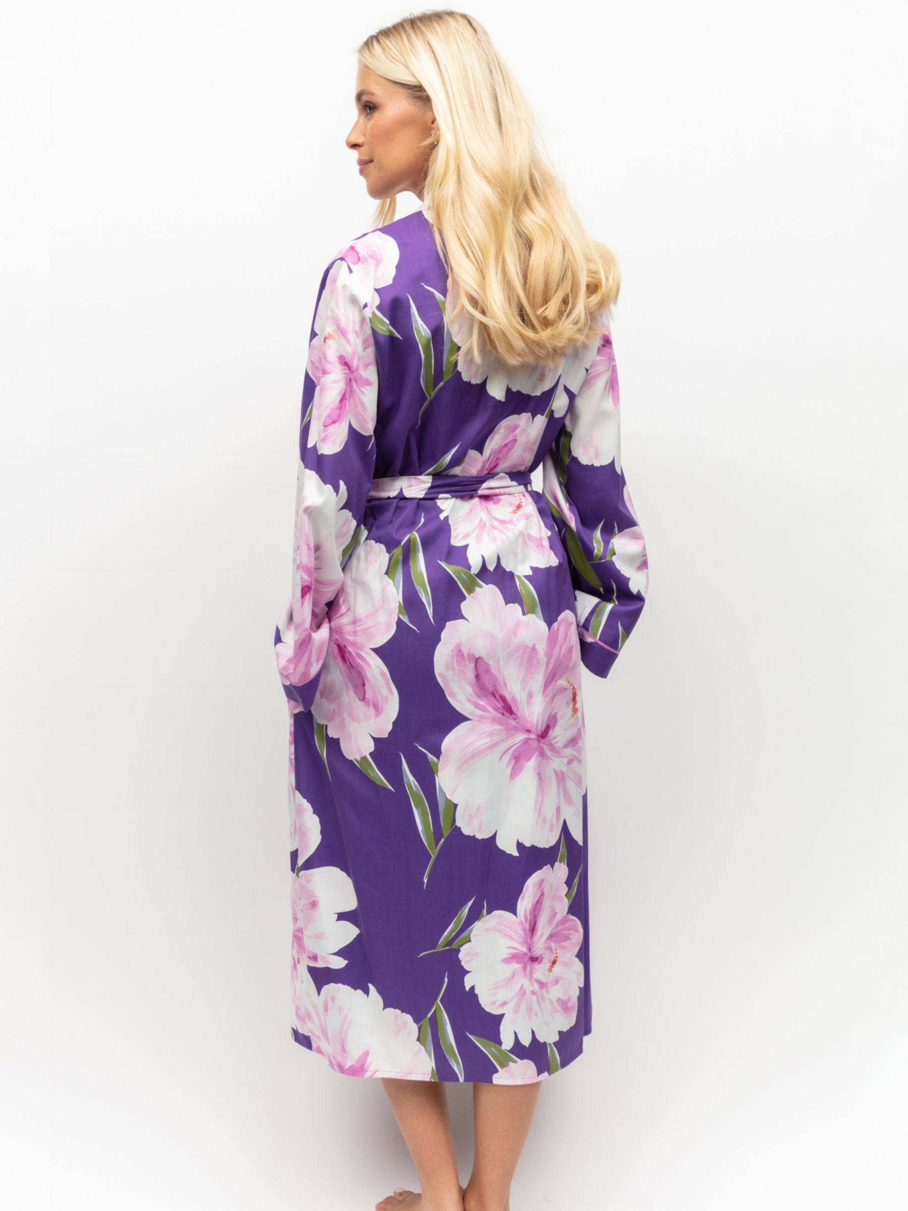 Cyberjammies Valentina Floral Dressing Gown, Purple, 28