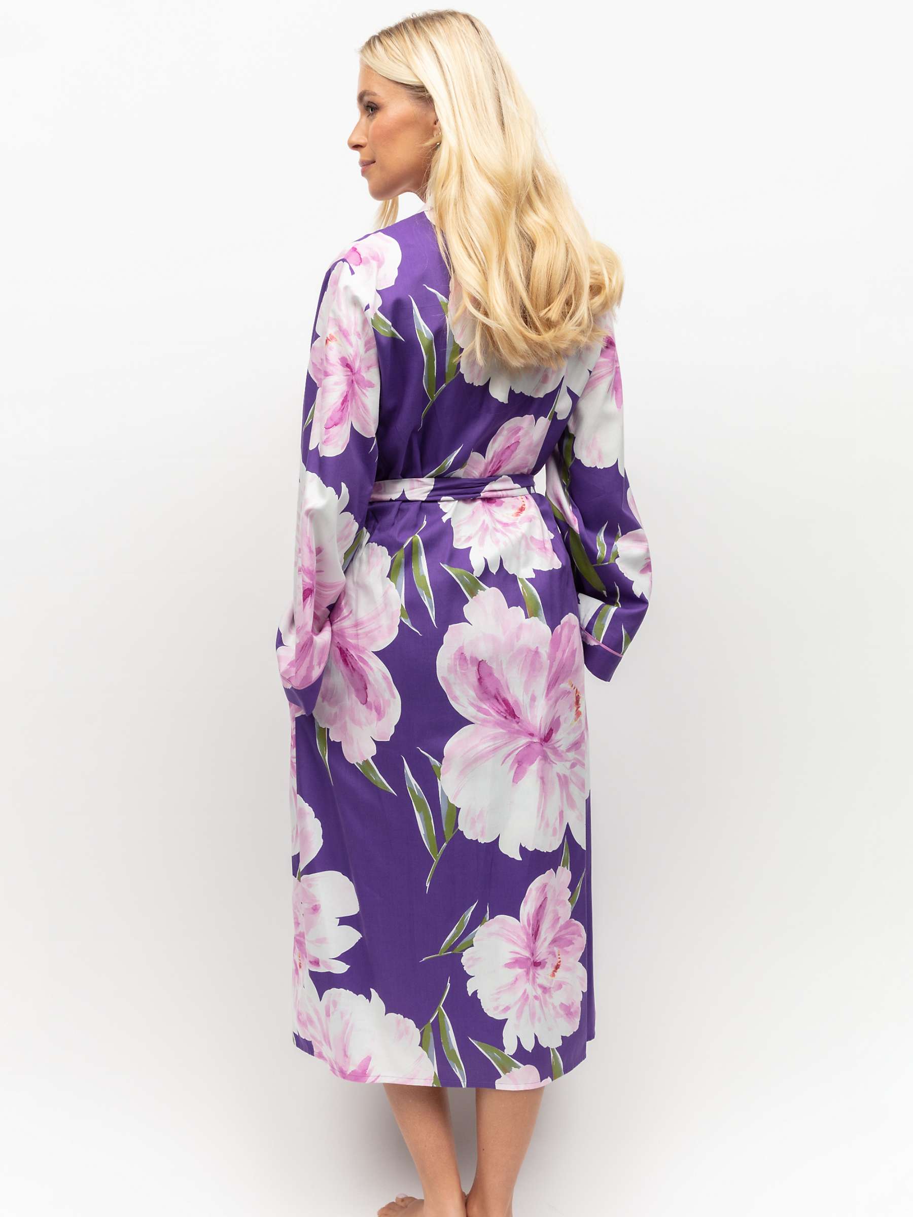Buy Cyberjammies Valentina Floral Dressing Gown, Purple Online at johnlewis.com