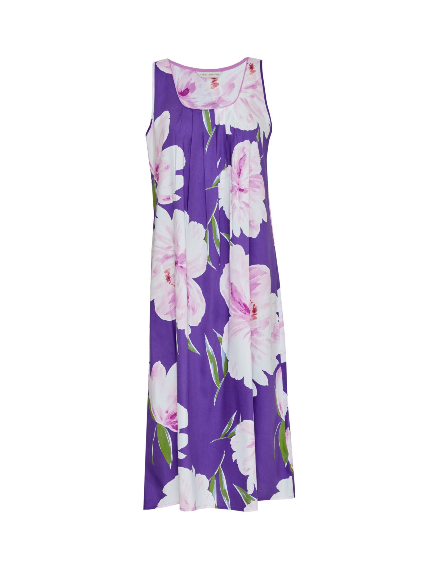 Cyberjammies Floral Sleeveless Nightdress, Purple/Multi at John Lewis ...