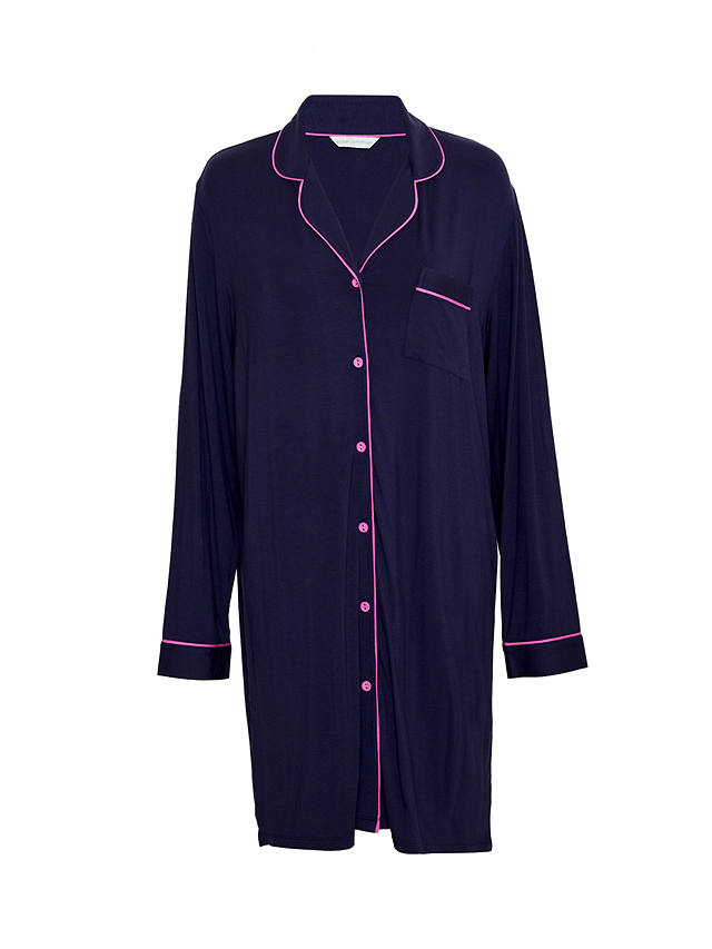Cyberjammies Avery Piped Jersey Nightshirt, Navy