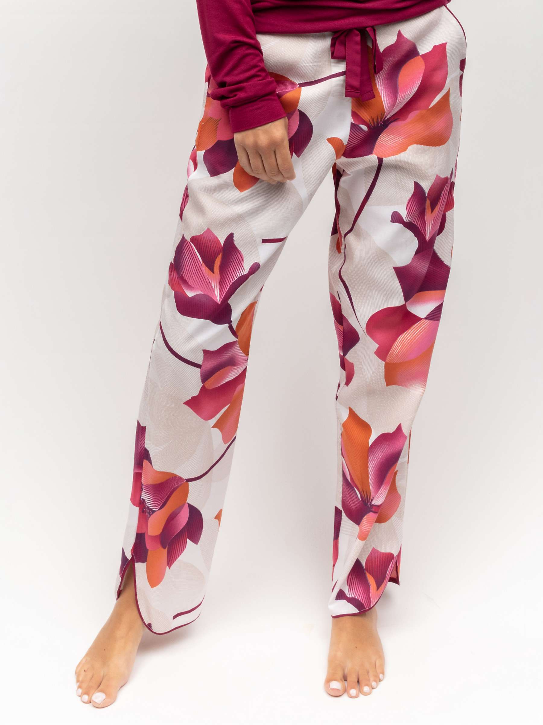 Buy Cyberjammies Floral Ankle Slit Pyjama Bottoms, Cream/Multi Online at johnlewis.com