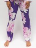 Cyberjammies Valentina Floral Print Pyjama Bottoms, Purple