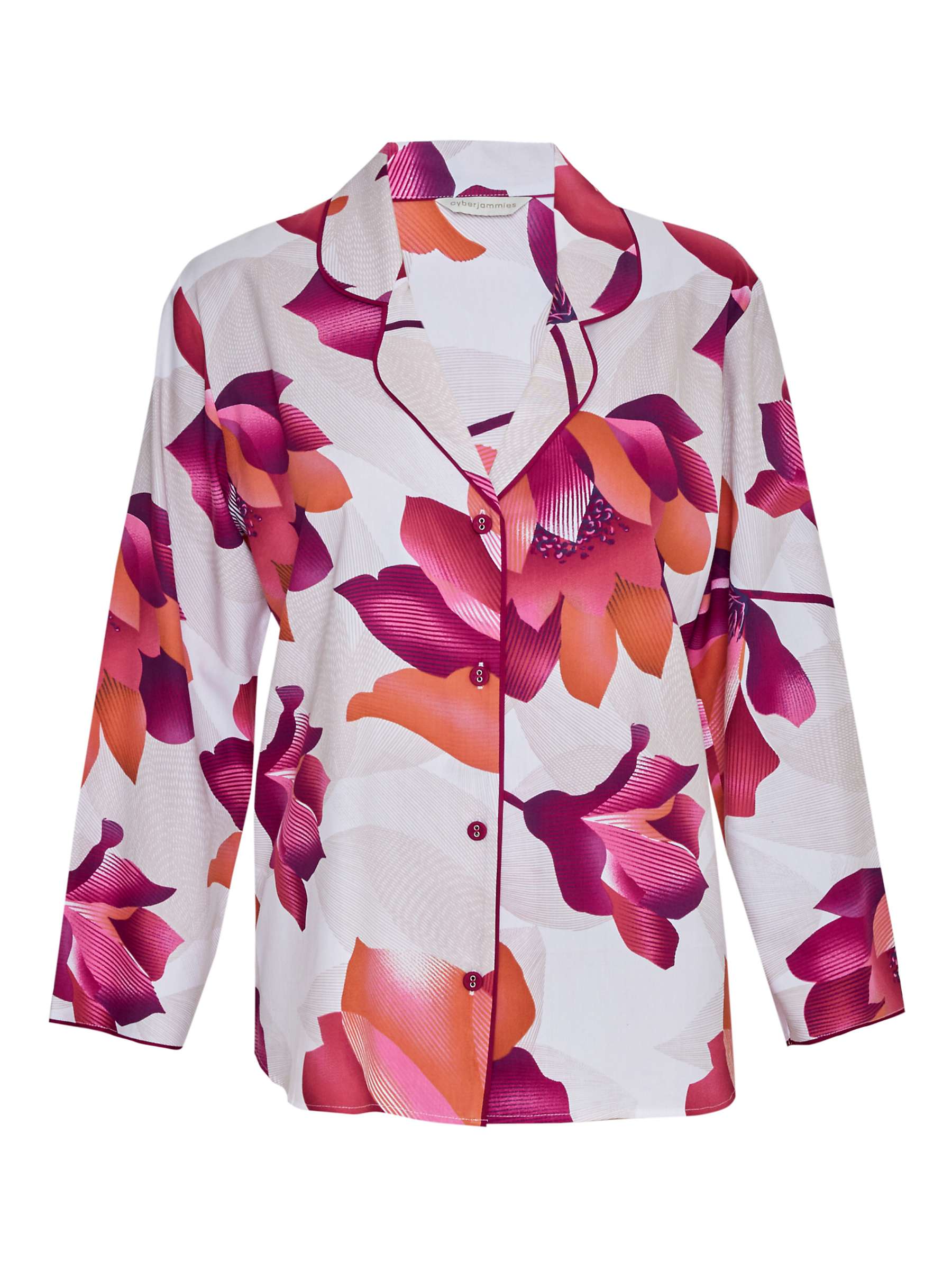 Buy Cyberjammies Floral Print Shirt Pyjama Top, Cream/Multi Online at johnlewis.com