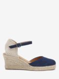 Barbour Penrose Suede Wedge Heel Espadrilles, Navy