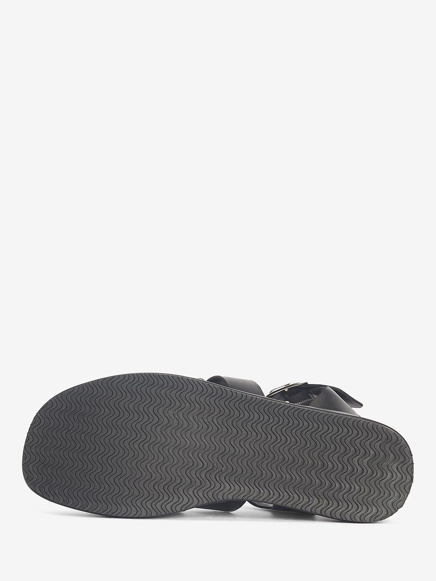 Barbour Charlene Leather Sandals, Black at John Lewis & Partners