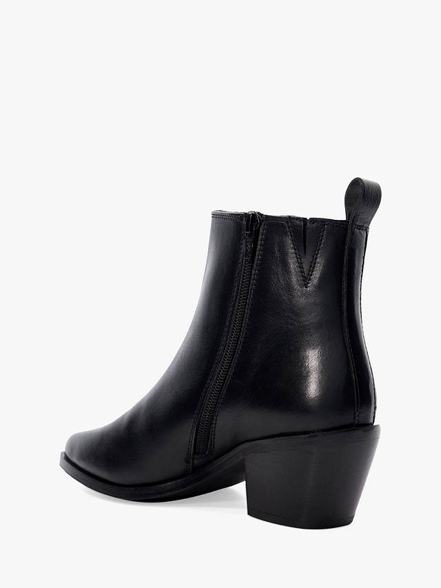 Dune Papz Leather Ankle Boots, Black-leather