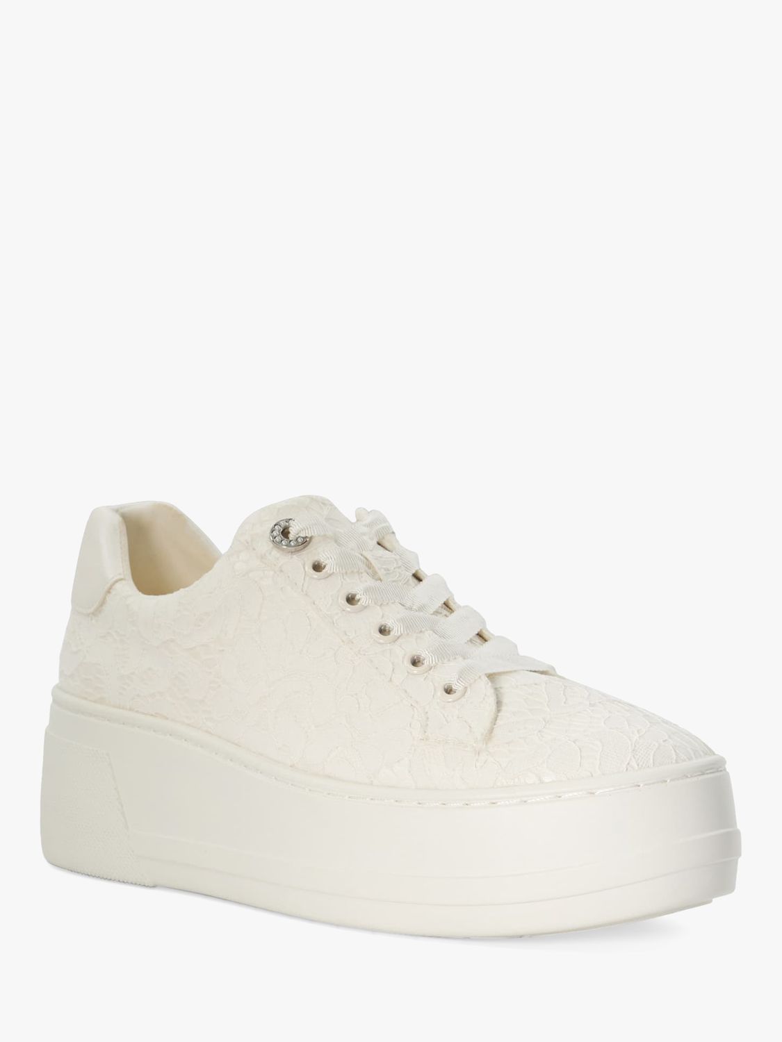 Buy Dune Bridal Collection Embraced Lace Flatform Trainers, Ivory Online at johnlewis.com