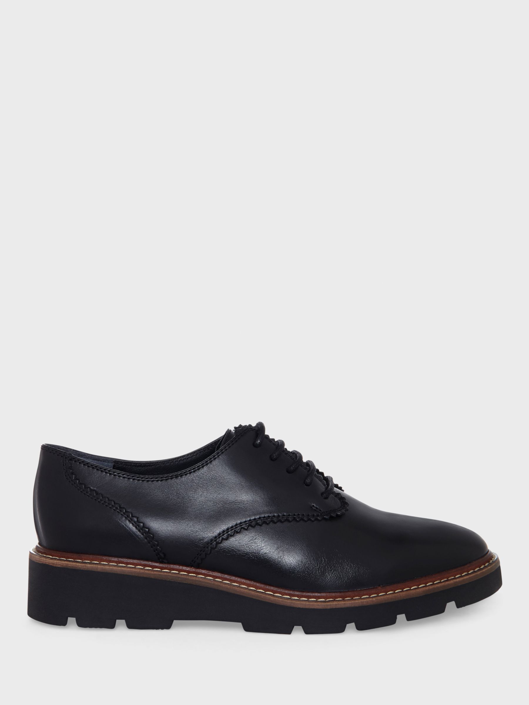 Hobbs Chelsey Leather Flatform Brogues, Black, 3