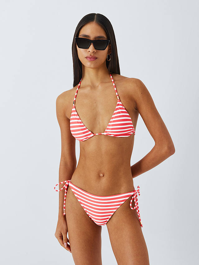 John Lewis Nirvana Stripe Bikini Bottoms, Pink Coral