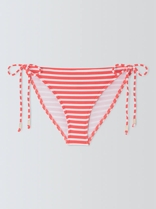 John Lewis Nirvana Stripe Bikini Bottoms, Pink Coral