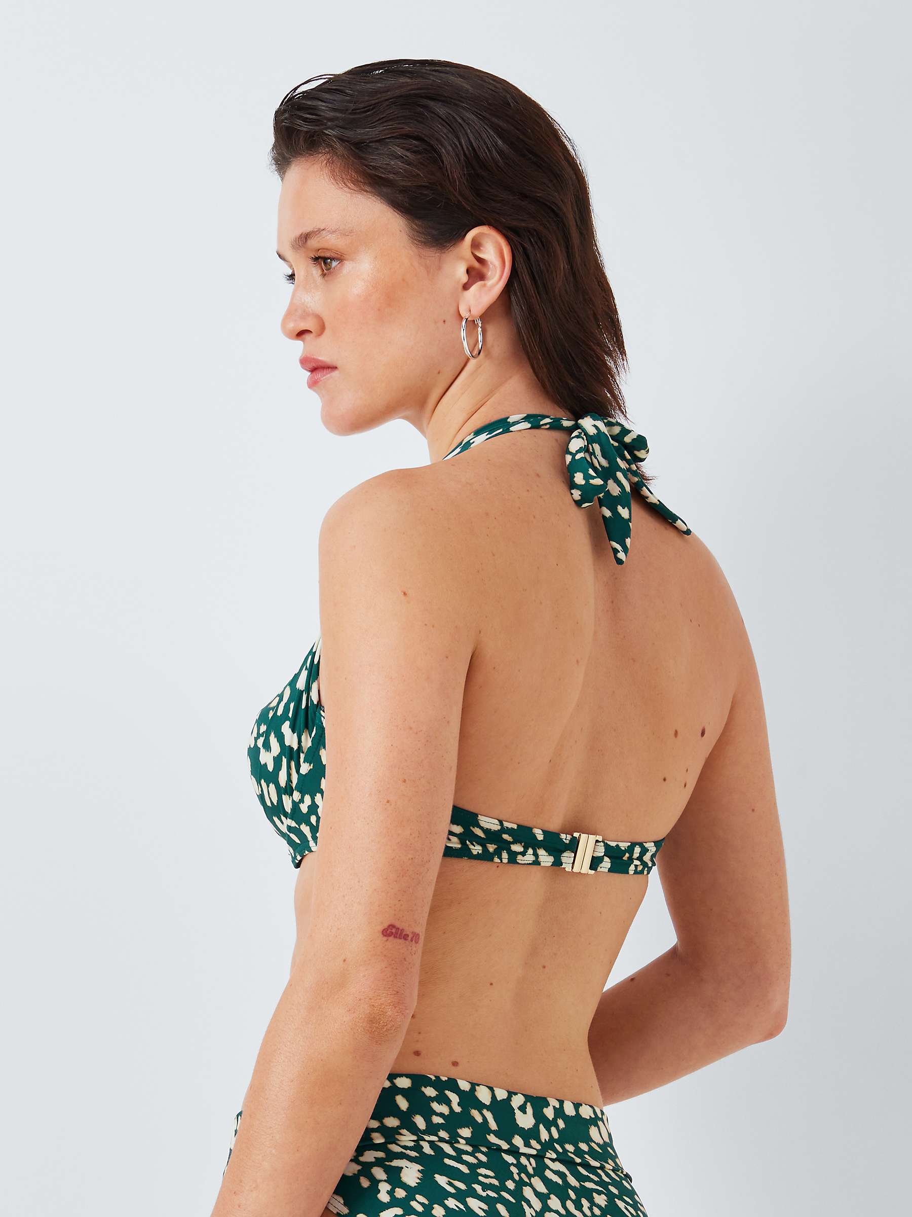 Buy John Lewis Rio Animal Print Sling Halter Bikini Top, Teal Online at johnlewis.com