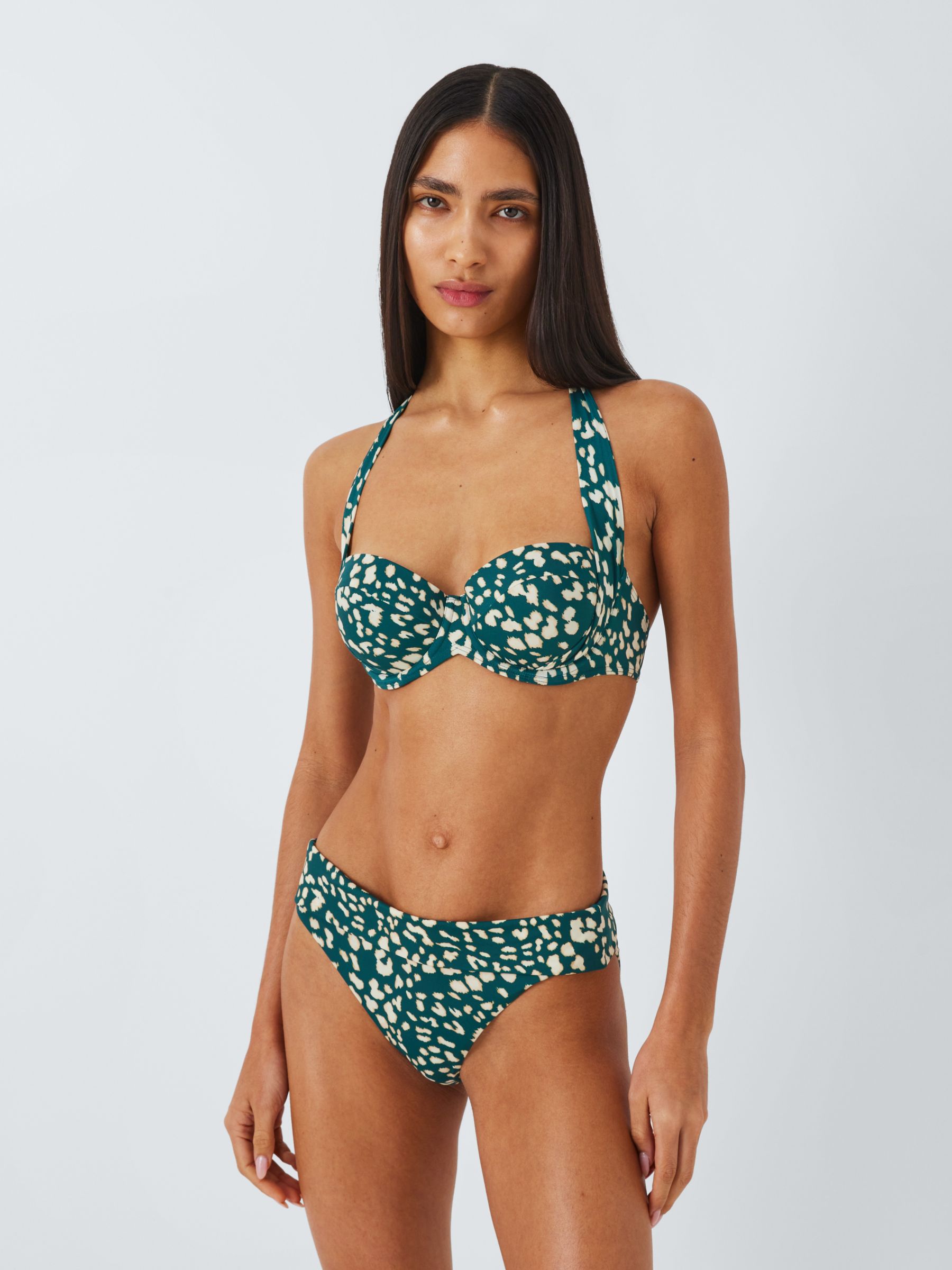 Buy John Lewis Rio Animal Print Sling Halter Bikini Top, Teal Online at johnlewis.com