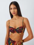 John Lewis Coco Leaf Print Bikini Top, Multi