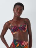 John Lewis Coco Leaf Print Bikini Top, Multi