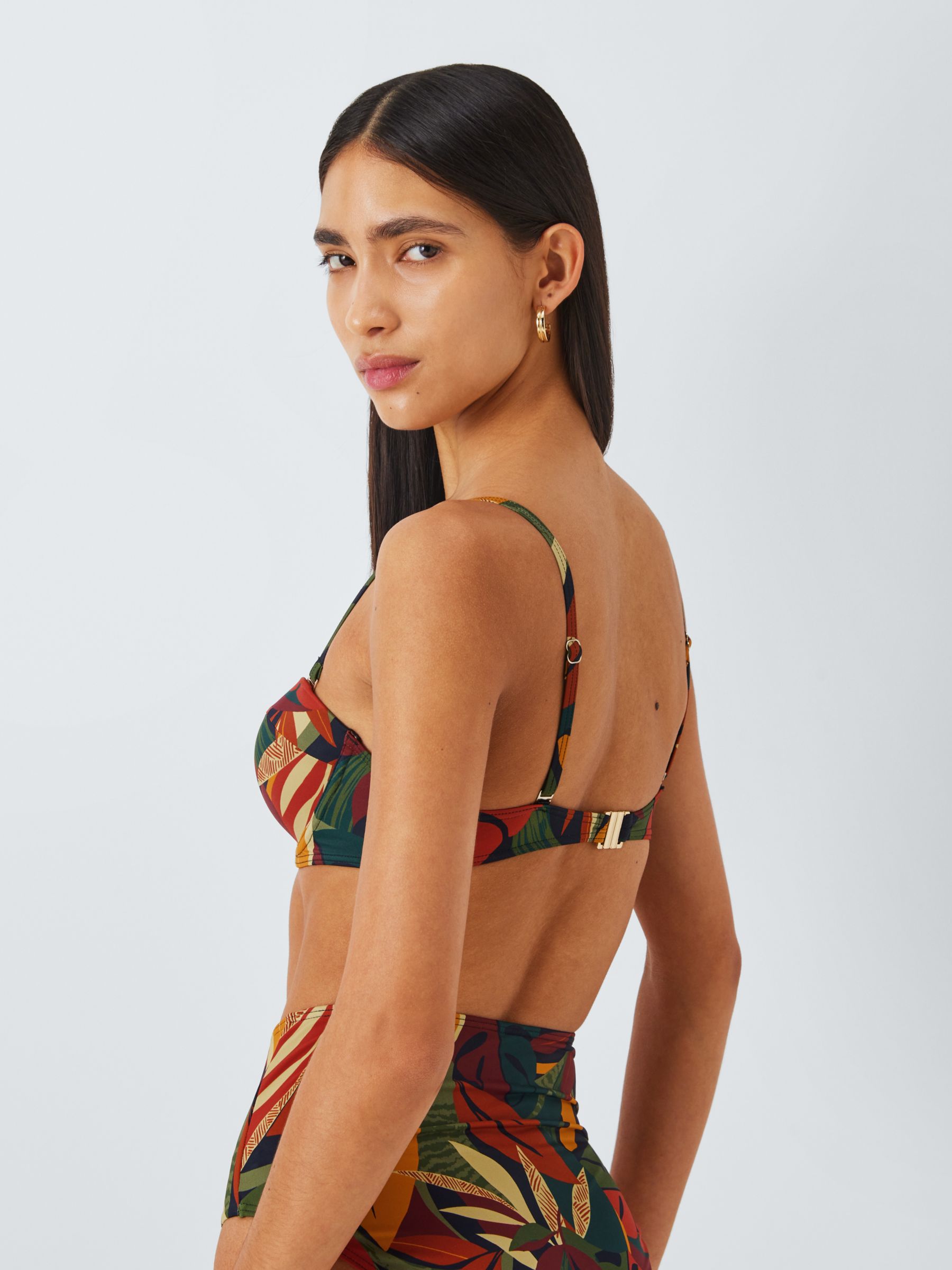 Buy John Lewis Coco Leaf Print Bikini Top, Multi Online at johnlewis.com