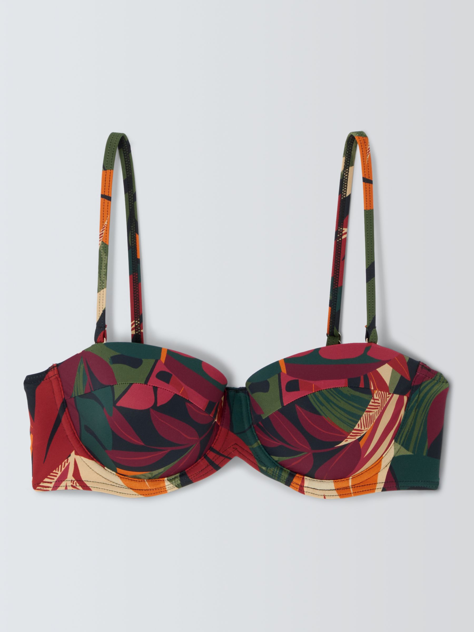 Buy John Lewis Coco Leaf Print Bikini Top, Multi Online at johnlewis.com