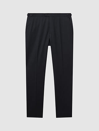Reiss Deal Wool Blend Jacquard Suit Trousers, Navy