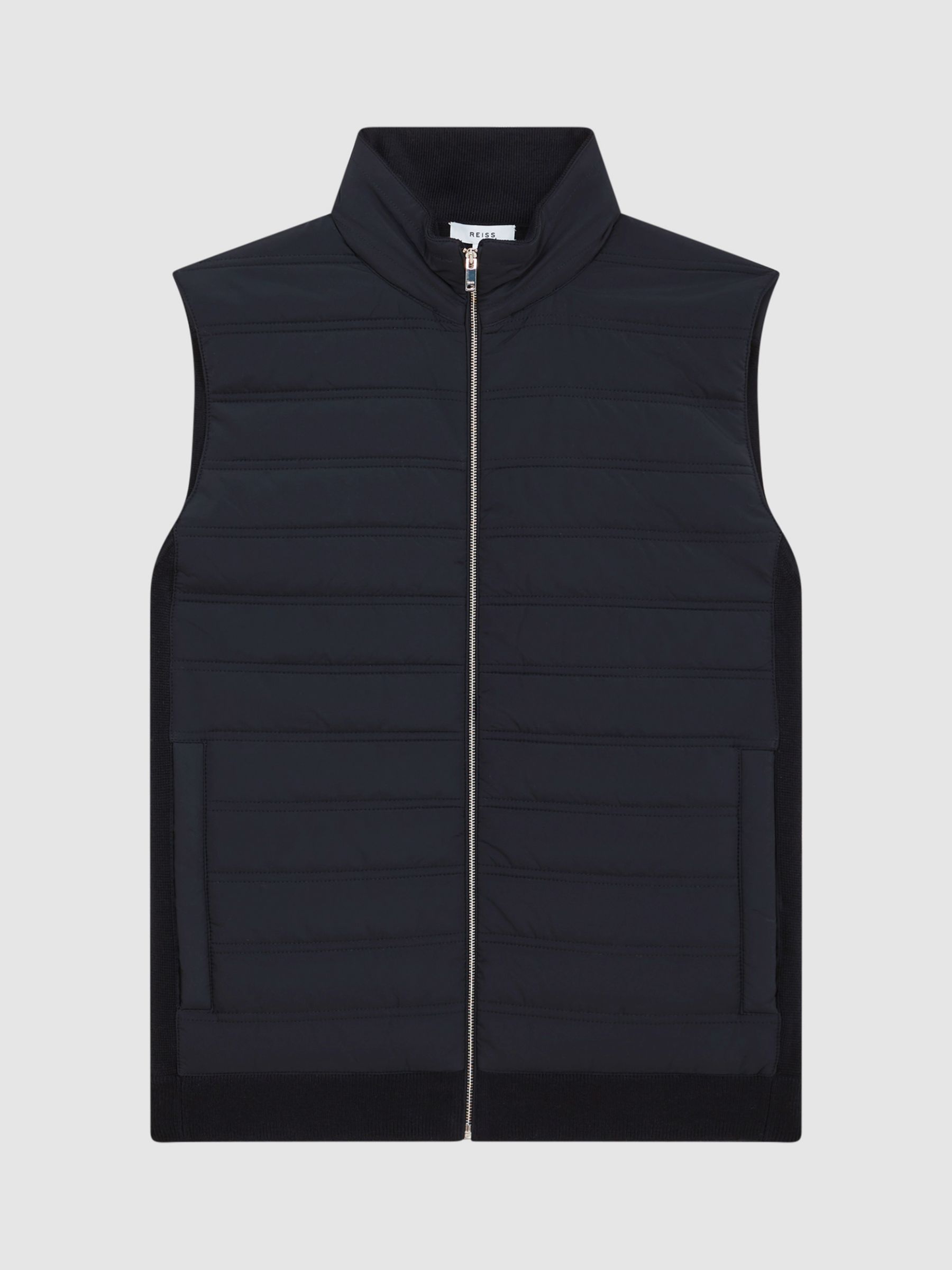 Reiss William Quilted Gilet, Navy, XL